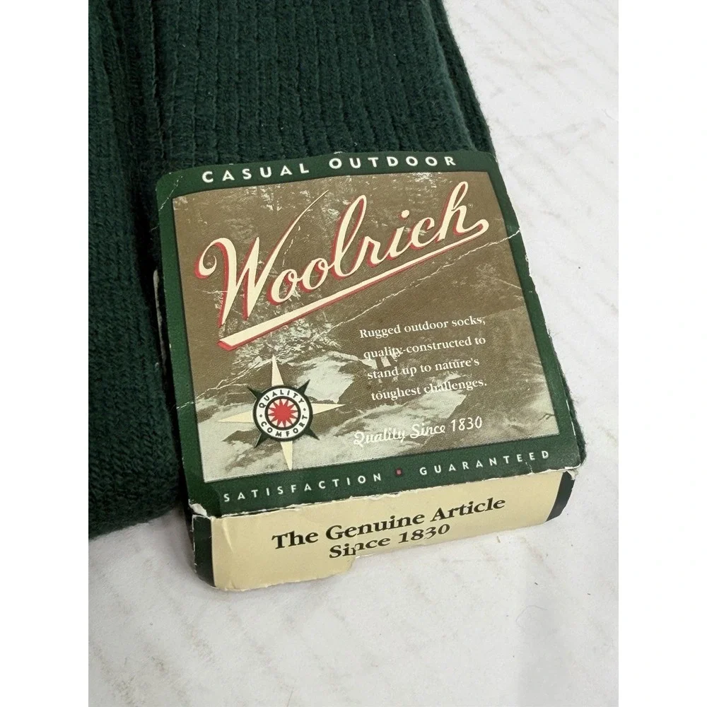 Vintage Woolrich Socks Sample Lot 2 Pair Green Made USA NOS Deadstock